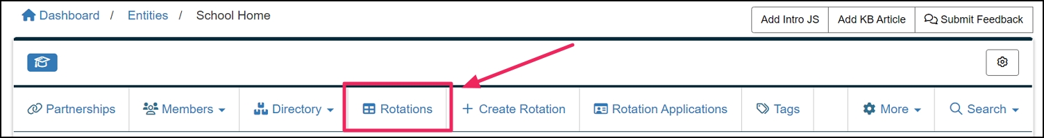 image shows Rotation tab