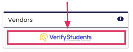 image with an arrow pointing to the verify students logo