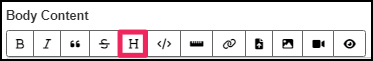 Image shows edit bar highlighting Heading button