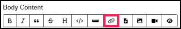 Image shows edit bar highlighting Link button
