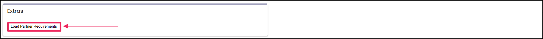 image of extra panel highlighting Load Partner Requirements button