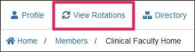 image screenshot member dashboard highlighting View Rotations button