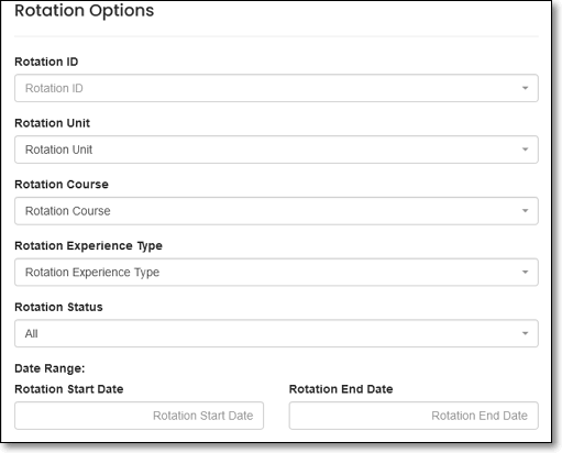 image Rotation Options fields