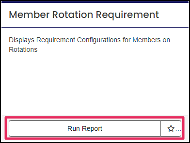 the Member Rotation Requirement tile highlighting the Run button